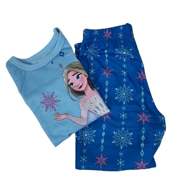 NWT DISNEY Frozen Girl’s 2-Pc Pajamas Sz 4/5 Multi Colors Long Sleeves/Bottoms - Picture 1 of 12